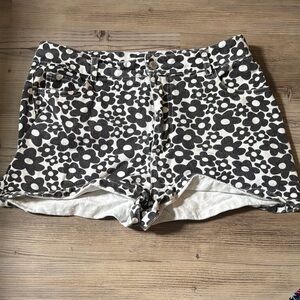 Full Tilt Black and White Floral Jean Shorts